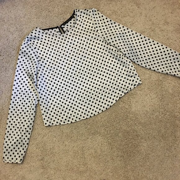 Zara Minnie Mouse Monochrome Polka Dot Print Cropped Top - Picture 11 of 15